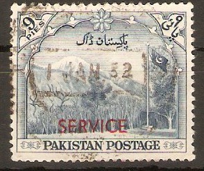 Pakistan 1954 9p Blue - Official Stamp. SGO54.